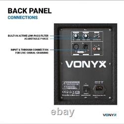 Vonyx SWA18 Powered Active Subwoofer Bass Bins (Pair)