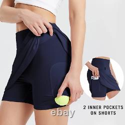 Women'S 16'' Golf Skirts High Waisted Tennis Athletic Running Workout Active Sko