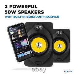 XP50 Active Powered Studio Monitor Speakers 5.25 Multimedia DJ (Pair) with Pads
