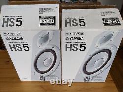Yamaha HS5 Studio Monitor Powered Active Speakers Pair White Used