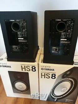 Yamaha HS8 Active Powered Studio Monitors Pair Black Boxed VGC