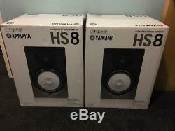 Yamaha HS8 Pair of Powered Studio Monitors 120W Black Brand NEW Hs-8 Ships NOW